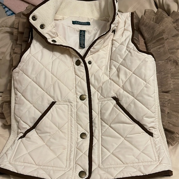 Lauren Ralph Lauren Jackets & Blazers - Lauren Ralph Lauren creme and brown vest!